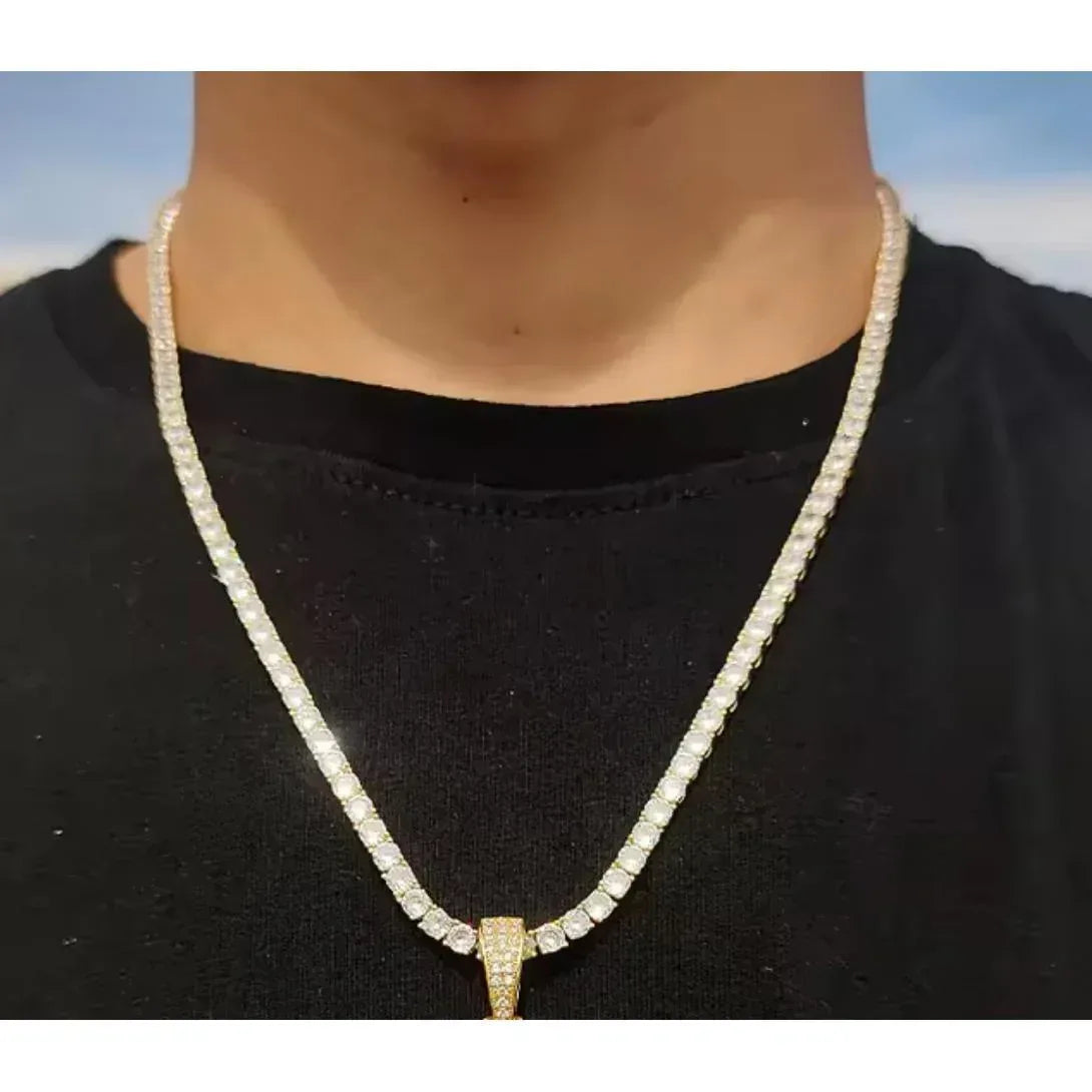 Hip Hop Ankh Cross Pendant Necklace | Moissanite Iced Out Design - CaratixJewelry
